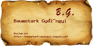 Baumstark Gyöngyi névjegykártya