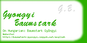 gyongyi baumstark business card
